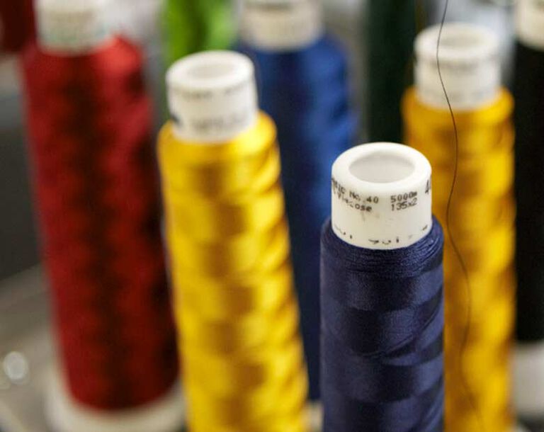 Spools of embroidery thread