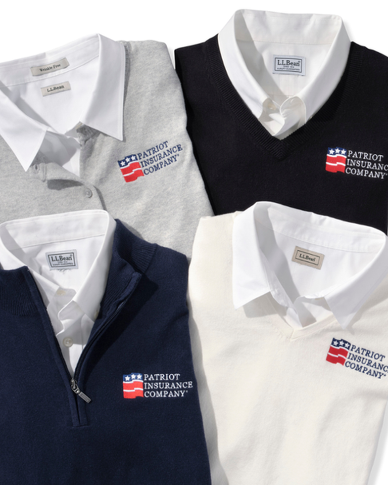 logo embroidered classic oxford shirts with cashmere sweaters