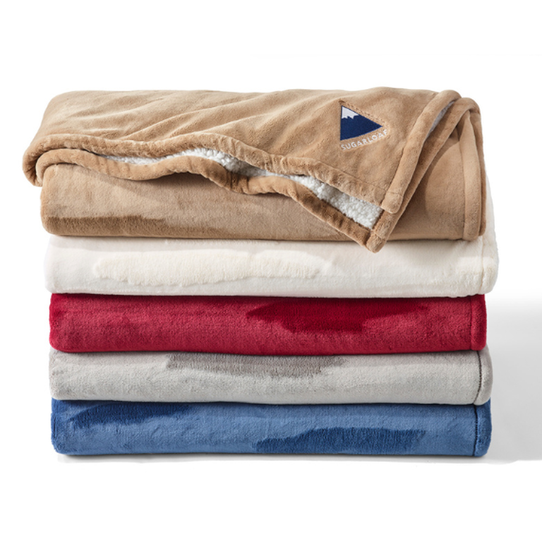 L.L.Bean for business Sherpa Throws in various colors with embroidered business logo