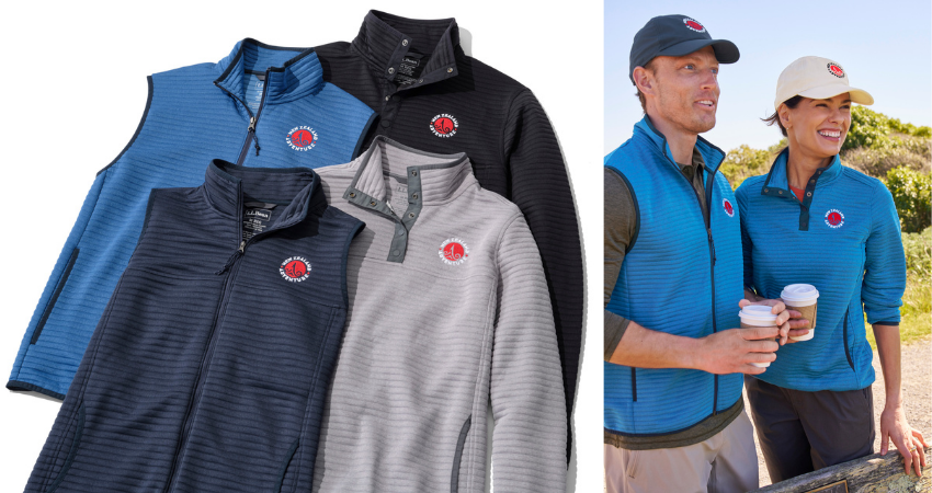 Custom Embroidered Airlight Knit Vest and Jacket