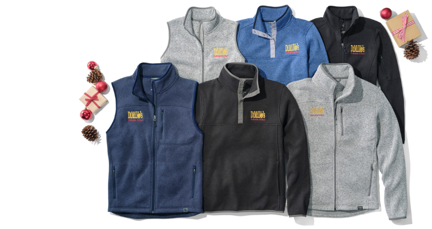 Custom Embroidered Sweater Fleece Vest and Pullover